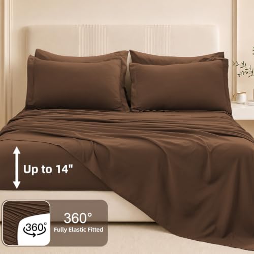 FUANNA Brown Twin Comforter Set 5 Pieces, Bed in a Bag Soft Bedding Sets - Image 5