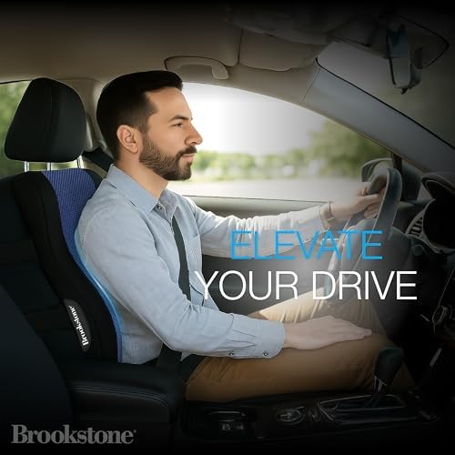 Brookstone BK1172 - Luxurious Back Support Pillow for Office Chairs and Cars, Lumbar Cushion with Premium Grade Memory Foam with Cooling Gel, Soft Plush Cover - Image 6