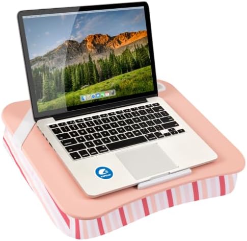 LAPGEAR Designer Lap Desk – Pink Stripes, 2-Pack with Storage Basket - Image 7