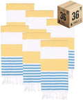 Turkish Beach Towels, Bulk Case of 36 | Oversized, Quick Dry, Sand Free | 100% Cotton, Large 38x71 Towels for Beach, Pool, Travel | Ultra-Soft, Compact, Absorbent | Yellow/Turquoise by PADISHAHHOME