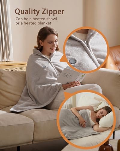 Cordless Heated Blanket with Battery Pack - Rechargeable Heated Shawl & Portable Heated Throw,Far-Infrared Heating,Wearable Blanket for Office,Travel,Car & Outdoor, Gift for People Who Are Always Cold - Image 5