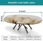 Oblong Tablecloth, Plaid Pattern Printed on Elastic Table Cover, for Outdoor Travel Picnics BBQs Beach Parties, Fits for 60" x 84" Oval Tables - Image 4