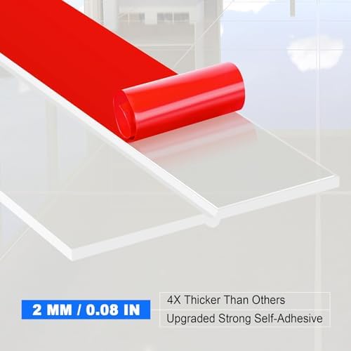 ToLanbbt Weather Stripping Silicone Door Seal Strip 2 in x 40 ft Door Draft Stopper Self Adhesive Door Draft Tape, Side & Bottom Gaps Insulation Strip for Glass Shower Door Sliding Door Window, Clear - Image 3