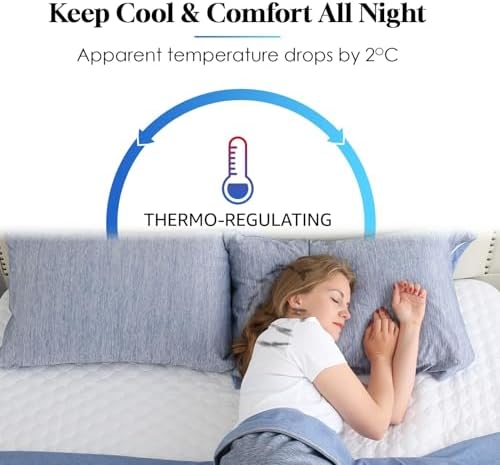 CHOSHOME Cooling Pillow Cases Zipper Pillow Covers Q-Max > 0.45 Zippered Pillowcases for Hot Sleepers, Soft, Breathable, Skin-Friendly, 4 Pack (Standard, 20"x26", Blue) - Image 3