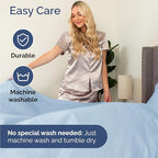 Split King 7 Piece Bed Sheet Set - Comfy, Breathable & Cooling - Sky Blue - Image 6