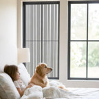 Window Privacy Film Frosted, Grey Striped Static Cling Door Window Covering, Modern Farmhouse Vertical Stripes UV Blocking Windows Film for Office, Hotel, Bedroom, 29.5 x 78.7 Inches - Image 2