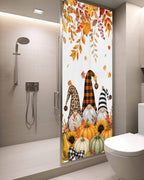 Window Privacy Film Frosted, Thanksgiving Fall Static Cling Door Window Covering, Gnomes Orange Green Pumpkin Leaves UV Blocking Windows Film for Office, Hotel, Bedroom, 29.5 x 78.7 Inches - Image 3