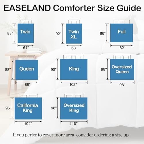 EASELAND Oversized King Down Alternative Comforter, Navy, 98x116 - Image 7