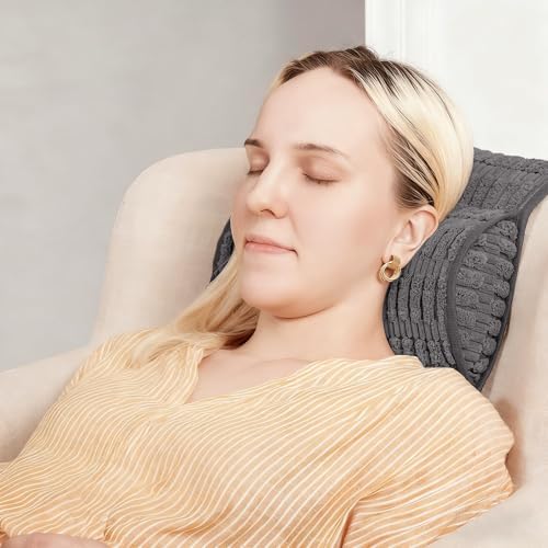 WdFour Headrest, Neckroll Pillow, Support Cushions for Neck, Back or Foot for Sofas, Recliners, Office Chairs, Massage Chairs, Neck Pain Relief and Cervical Support. (Gray, 17" Wx2.7 D) by Wdfour