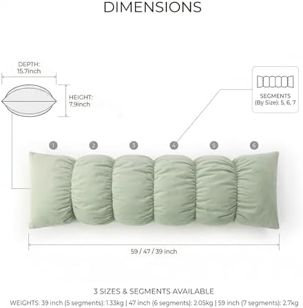 Pat. Pend. Body Pillow for Side Sleepers, 39 Inch, Celadon Green - Image 5