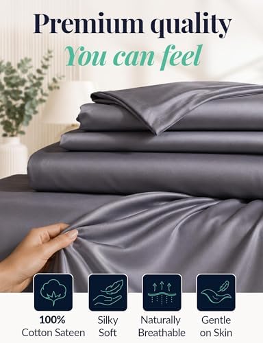 Luxury Tourmaline Infused 100% Egyptian Cotton King Size Sheet Set, 1000 Thread Count Sateen, Deep Pocket – Fitted & Flat Sheet, 2 Pillowcases + Sleep Mask, Gift Storage Case, White - Image 5
