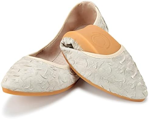 KUNWFNIX Women Ballet Flats Rhinestone Wedding Ballerina Shoes Foldable Sparkly Comfort Slip on Flat Shoes by KUNWFNIX