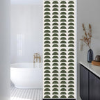 Window Privacy Film Frosted, Forest Green Boho Reusable Static Cling Window Tints, Middle Century Geometric Abstract Art Heat Control Windows Films for Offices, Balcony, 29.5 x 118 Inches - Image 3