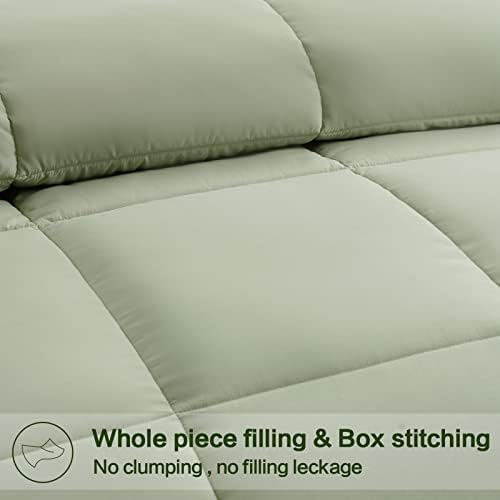 EASELAND Twin XL Down Alternative Comforter, Sage Green, 68x92 Inches - Image 3