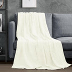 Utopia Bedding 100% Cotton Waffle Blanket Twin Size Ivory, 90x72 Inch - Image 2