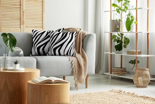 EMMTEEY Zebra Animal Print Pillow Covers 24x24 Throw Pillow Cover Set of 2 - Image 5