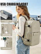 Vacuum Seal Travel Backpack with Air Pump Vacpack Waterproof Carry On Backpack for Travel Bag Women Men with Vacuum System Compression Airlines Approved Daypack Laptop Hiking Space Saver Bags Khaki - Image 6
