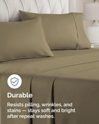 Queen Pillow Cases - 6 Pack Soft Pillowcase Covers - 20" x 30" (Khaki) - Image 4