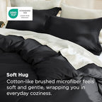 Bedsure Duvet Cover King Size, Soft Double Brushed Bedding Set, 3Pcs, Black - Image 2