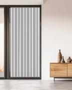 Window Privacy Film Frosted, Grey Striped Non-Adhesive Static Cling Window Tint, Modern Farmhouse Vertical Stripes Insulated Windows Frosted Films for Living Room, 35.4 x 78.7 Inches - Image 5