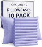 Standard Pillow Cases - 10 Pack Pillowcase Covers - 20" x 26" (Lavender) by CGKUnlimited