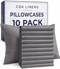 Queen Pillow Cases - 10 Pack Soft Pillowcase Covers - 20" x 30" (Dark Grey) by CGKUnlimited