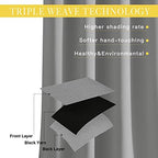 NICETOWN Extra Wide Sliding Door Curtains, Thermal Insulated Blackout Patio Curtain for Sliding Glass/French Door (Silver Grey, W80 x L84) - Image 3