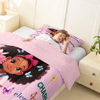 Erosebridal Black Girls Magical Bedding Set Butterflies Inspirational Quotes Toddler Comforter Set African American Comforter Afro Black Princess Girl Duvet Insert for Nursery Kids Pink Room Decor - Image 4
