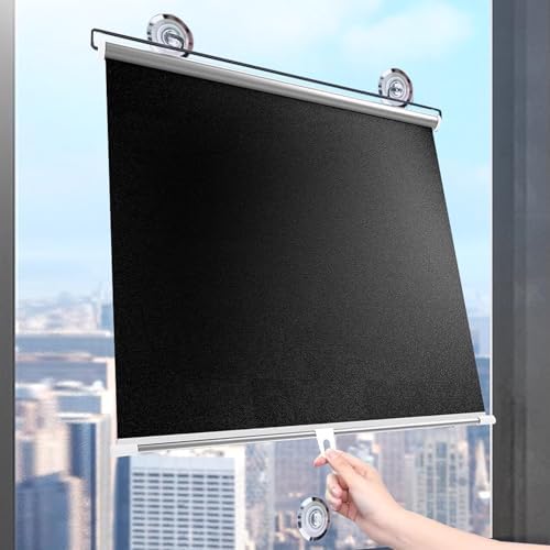 Blackout Roller Blinds Suction Cup Thermal Insulated Shades for Home & Office 100% Light Blocking Retractable Shade No Drill Easy Installation(30X40IN) - Image 5