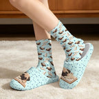 Jeiento Womens Fuzzy Slipper and Socks Winter Warm Gifts for Mom,Wam Cozy Indoor Socks Comfort Home Shoes - Image 2
