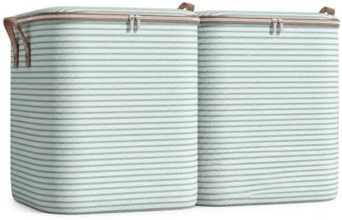 Storage Bag, Clothing Storage, Blue Stripe 110L (2-Pack) by Unknown