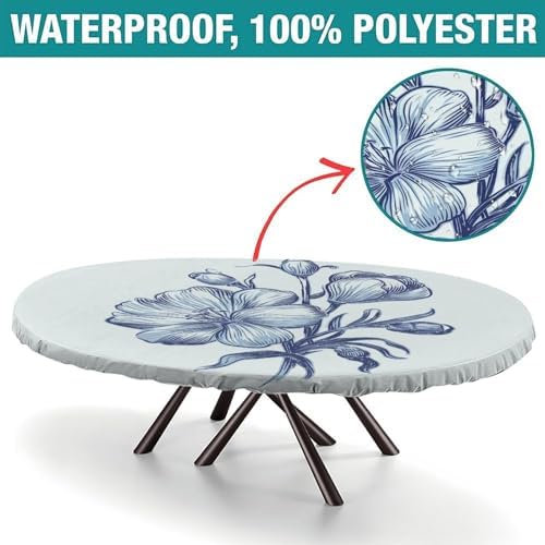 Tablecloth for Oval Table, Plaid Pattern Printed on Fitted Oval Tablecloth with Elastic, for Business & Events Birthday Parties, Fits for 42" x 60" Oval Tables - Image 2