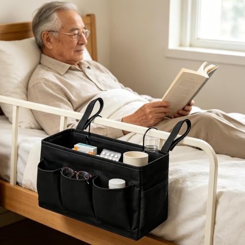 Bedside Organizer Iron Frame Multi-Pocket Hangable Basket - Image 6