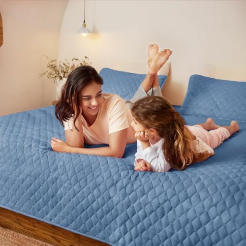 Exclusivo Mezcla Reversible Twin Quilt Bedding Set, Grayish Blue - Image 3