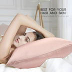 100% Mulberry Silk Toddler/Travel Pillowcase,Both Sides 19MM Silk Small Pillow Case with Hidden Zipper for Kids/Baby 1pc,Blush Pink,13"x18" - Image 3
