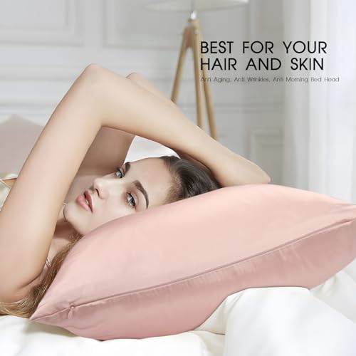 100% Mulberry Silk Toddler/Travel Pillowcase,Both Sides 19MM Silk Small Pillow Case with Hidden Zipper for Kids/Baby 1pc,Blush Pink,13"x18" - Image 3