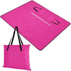 Outdoor Picnic Blanket Water Resistant Party Waterproof Blanket 80"X60" for Outdoorsy People Picnic Items, Neon Pink - Image 2