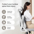 FLORICH 3 PCS Seat Cushion for Carseat Lumbar Support Pillow Car Neck Headrest Pillows Ultrathick Memory Foam Seat Pads Pressure Relief Back Cushion for Office Chair(Grey) - Image 5