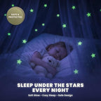 Bollepo Yellow Bed Canopy for Girls with Glowing Stars - Princess Yellow Baby Canopy for Bed, Netting Room Decor, Ceiling Tent, Canopy | Single, Twin, Full, Queen Size Kids Bed - Image 5