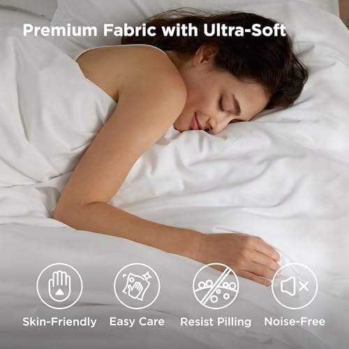 Bedsure Duvet Cover with Fitted Sheet Full - Deep Pocket, Hotel Luxury Soft Double Brushed Bedding Set with Zipper Closure, Includes 1 Duvet Cover, 1 Fitted Sheet, 2 Pillow Shams, NO Comforter, White - Image 3