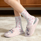 Jeiento Womens Fuzzy Slipper and Socks Winter Warm Gifts for Mom,Wam Cozy Indoor Socks Comfort Home Shoes - Image 2