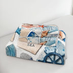 HOSIMA Vintage Patchwork Nautical Beachy Quilt Twin with 2 Pillowcases. - Image 5