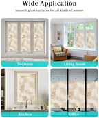 Window Privacy Film Frosted, Brown Botanical Reusable Static Cling Window Tints, Summer Palm Leaves Foliage Tropical Heat Control Windows Films for Offices, Balcony, 29.5 x 118 Inches - Image 7