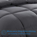 EASELAND Twin Size Down Alternative Comforter, Dark Grey, 64x88 Inches - Image 3