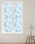 Window Privacy Film Frosted, Light Blue Botanical Reusable Static Cling Window Tints, Summer Palm Leaves Foliage Tropical Heat Control Windows Films for Offices, Balcony, 29.5 x 118 Inches - Image 2