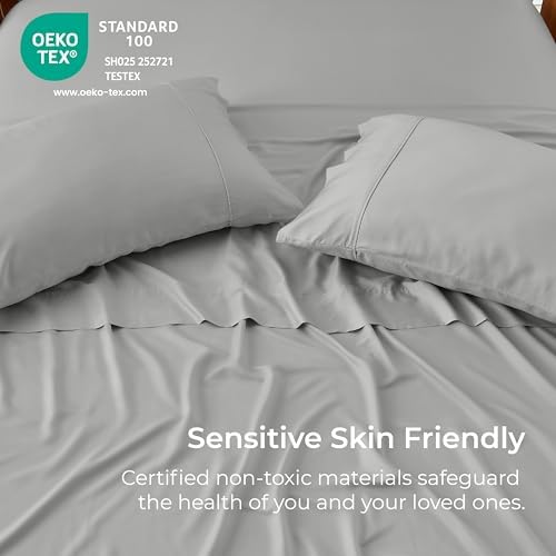 GOKOTTA Soft Pillow Cases Queen Set of 2, Luxury Silky Cooling Pillow Cases for Hot Sleepers, 100% Rayon Derived from Bamboo, Envelope Closure and Reversible Pillowcases for Hair and Face(20"*30") - Image 5