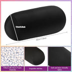 Geelin 2 Pcs Micro Bead Roll Pillow Bolster Neck Support,Grey,Black - Image 2