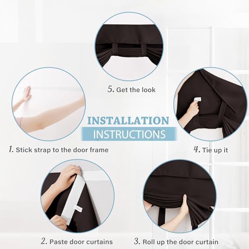 RYB HOME 2 Panels Blackout French Door Curtains for Front Back Glass Door - Image 2