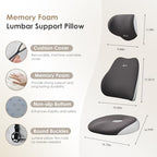 FLORICH Car Seat Cushion & Lumbar Support Pillow & Car Neck Pillow, Ergonomic Memory Foam Driving Seat Cushion for Back & Sciatica Pain Relief, Non-Slip Washable Cushion for Car, Driver, Office-Gray - Image 3