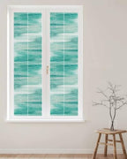 Window Privacy Film Frosted, Green Ombre Reusable Static Cling Window Tints, Modern Minimalist Abstract Gradient Art Heat Control Windows Films for Offices, Balcony, 29.5 x 118 Inches - Image 2